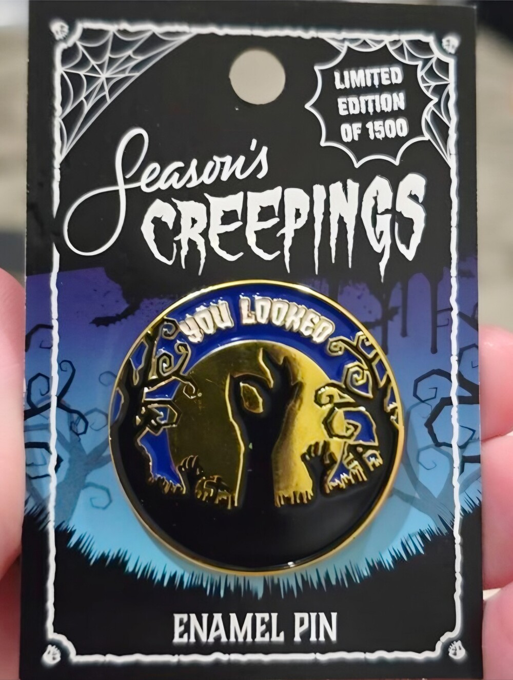Hot Topic Seasons Creepings You Looked Zombie Hand Enamel Pin Limited Edition OS